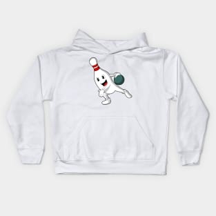 Bowling pin at Bowling with Bowling ball Kids Hoodie